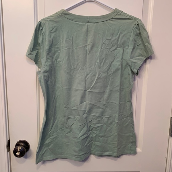 Blue T-shirt with White Lace - Picture 2 of 3